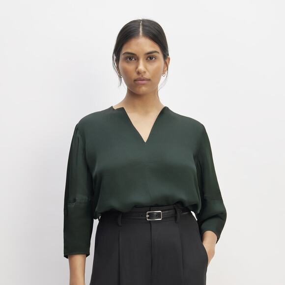 Everlane Tops - Everlane The Hammered Satin Balloon Sleeve Top